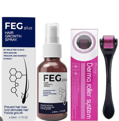 FEG Minoxidil Beard & Hair Growth Serum Kit with Roller